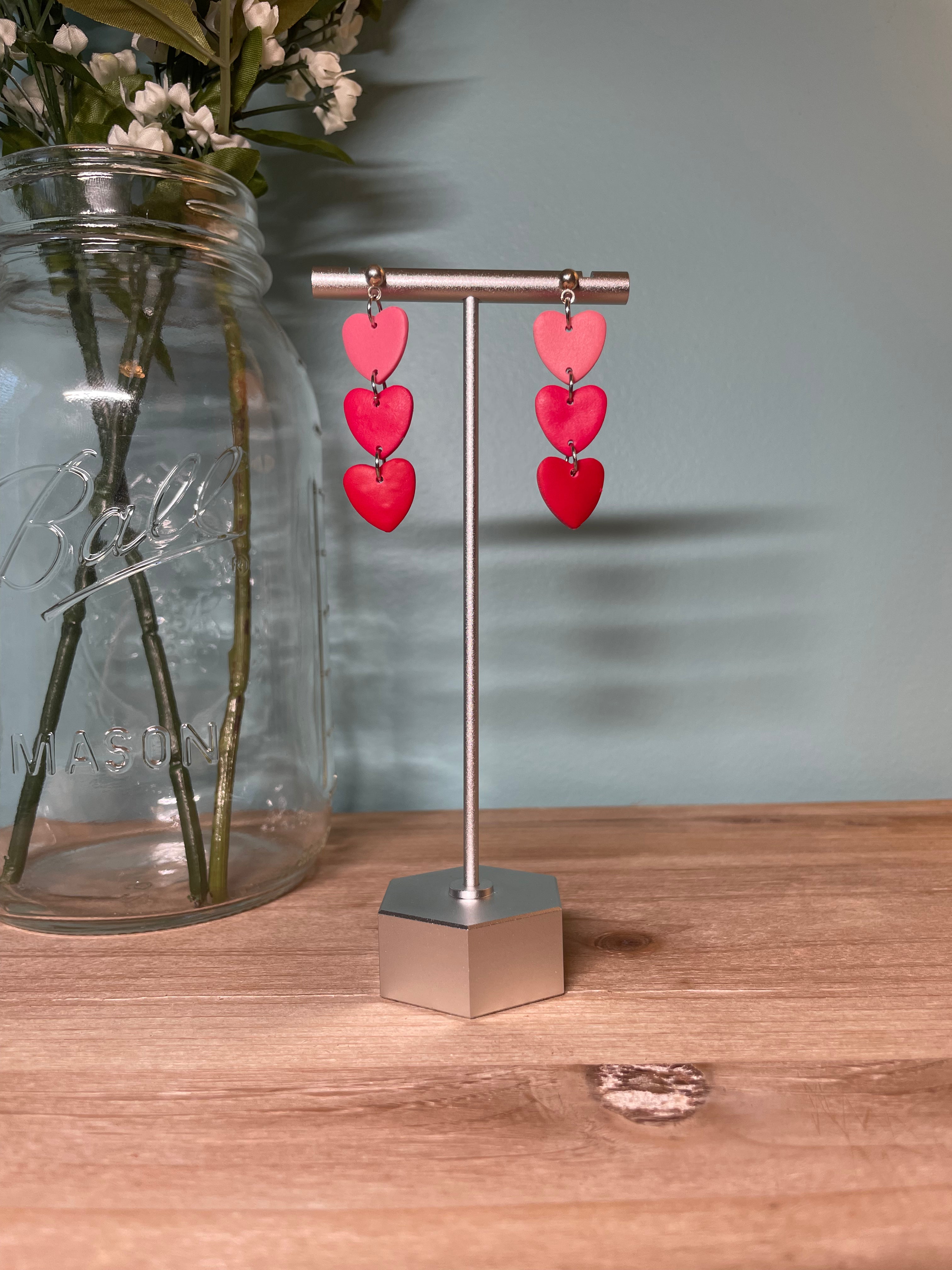 Dark Pink Heart Drops