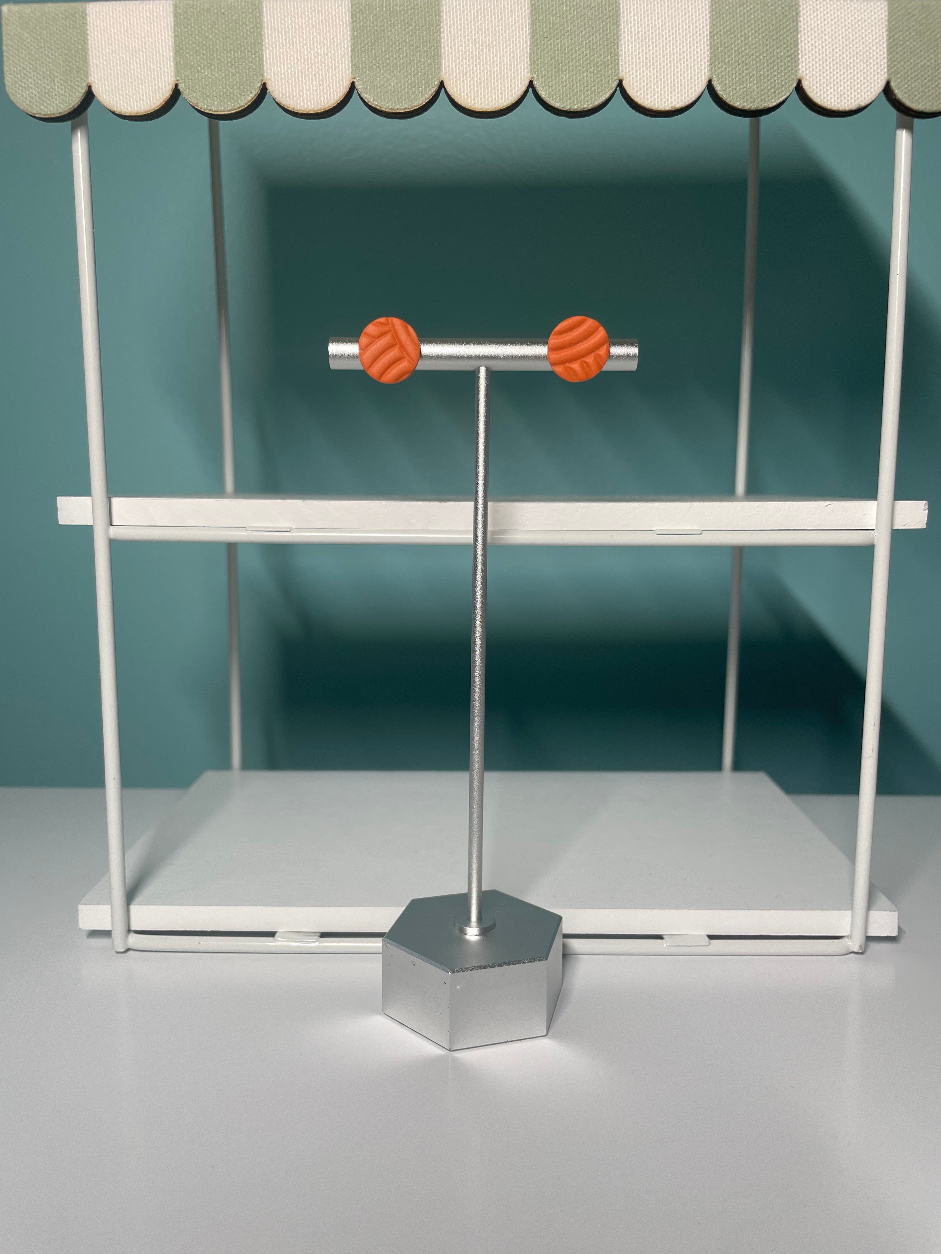 Orange Circle Studs