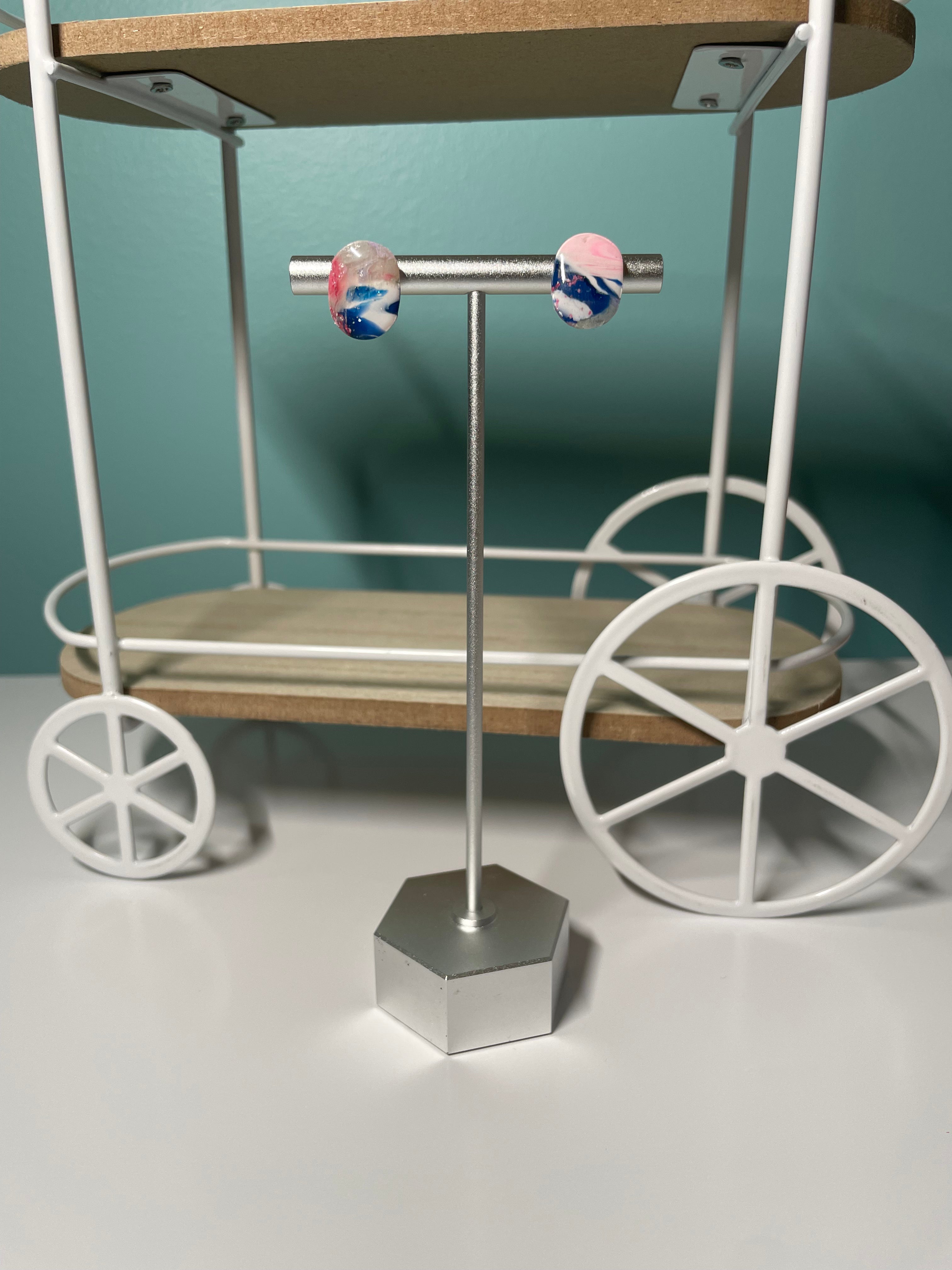 Color Mix Oval Studs